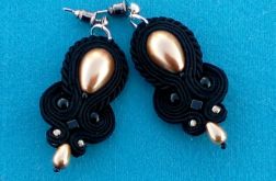 Kolczyki Perła Złota w czerni