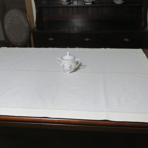 Bieżnik na stół/ ławę Ecru Złota Nitka 117 cm/ 83 cm LEN