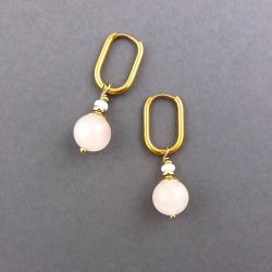 Kolczyki kulki z kwarcu.