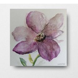 Kwiatek-akwarela formatu 15/15 cm 