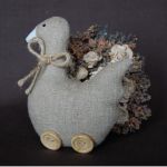 Lniana gąska na drewnianych "wrotkach" - 