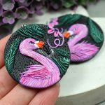 Duże, kolorowe kolczyki flamigi - kolczyki flamingi