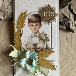 166,kartka na komunię w pudełku dla chłopca 