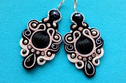 Kolczyki Czerń, Srebro & Ecru