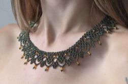 Naszyjnik koralikowy elegancka koronka