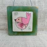 Obrazek na drewnie - Rose Bird - obrazek ptaszek