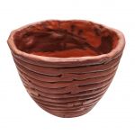 Doniczka Ceramiczna Ręcznie Robiona Brązowa 23x19 cm  - 