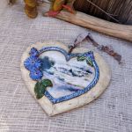 Rustykalna zawieszka serce Lawendowa Toskania – rękodzieło decoupage - 2