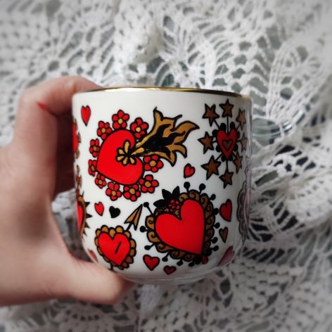 Ręcznie malowany kubek Sacred Heart
