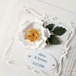 Kartka ŚLUBNA w bieli - z cytatem - Pamiątka Ślubu z cytatem
