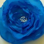 Broszka kwiat do włosów - Róża niebieska - 