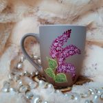 Bzy ręcznie malowany kubek 300 ml. - ręcznie malowane