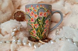 kwietny ogródek ręcznie malowany kubek 300 ml.