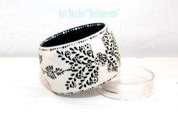 Bransoletka ręcznie malowana "White&Black"