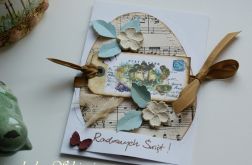 Kartka wielkanocna- kurczaczki w błękitach rezerwacja