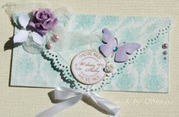 Kopertówka z okazji ślubu- wrzosowa róża