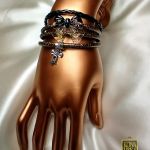 Popiół i Diament III - bransoletka z żywicy i ekoskóry - 