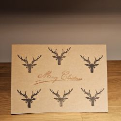 Kartka świąteczna - stemplowana - z brokatem