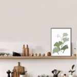 Miłorząb liście - grafika minimalizm - Z bliska