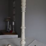 Lampa drewniana stylizowana krem  - 