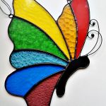 Zawieszka Tęczowy Motyl Tiffany - w kolorach tęczy