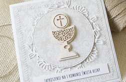 Eleganckie zaproszenie na komunię -szyte v.7