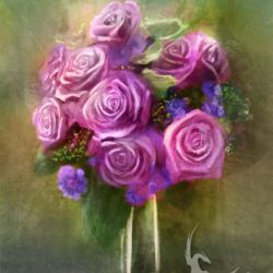 Obraz - Bukiet różowych róż - płótno