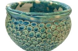 Doniczka Ceramiczna Handmade Zielone SPA