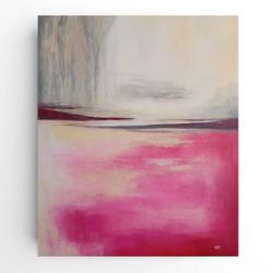 Abstrakcja z różem i złotem-obraz akrylowy 60/50 cm 