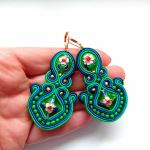 Green Cloisonne kolczyki sutasz - 