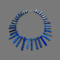 Wyrazisty naszyjnik z surowych Lapis Lazuli 