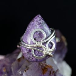 Srebrny pierścionek z purpurytem handmade