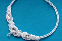 Naszyjnik-kolia Biało-Srebrzysty