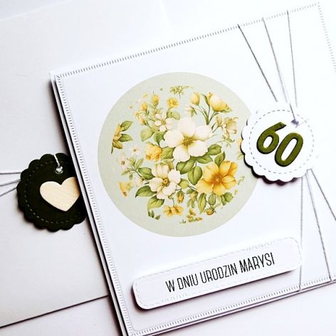 Elegancka ręcznie robiona kartka na urodziny