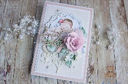 Kartka na chrzest Baby Joy Pink GOTOWA