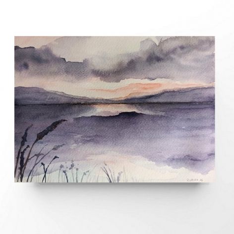 Pejzaż-akwarela formatu- 18/24 cm. 