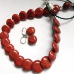 Koral w pastylkach, elegancki, ponaczasowy zestaw biżuterii - 