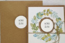 Kartka ślubna z wieńcem