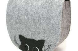 Torebka z filcu z kotem z wąskami