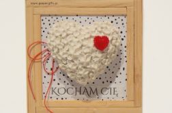 Walentynki Serce z gipsu w ramce dla kochanej osoby - czerwone serce kwiaty