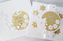 Kartka W DNIU ŚLUBU kremowo-beżowa