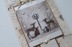 Kartka świąteczna, sarenki