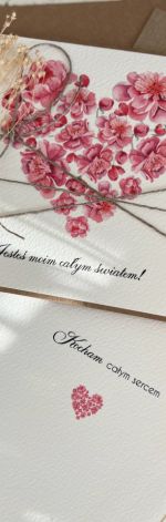 Kartka ręcznie robiona na walentynki prezent