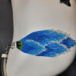 Niebieski kwiat - brelok z frędzli zawieszka chwost do kluczy torebki plecaka - Niebieski kwiat - brelok z frędzli zawieszka chwost do kluczy torebki plecaka