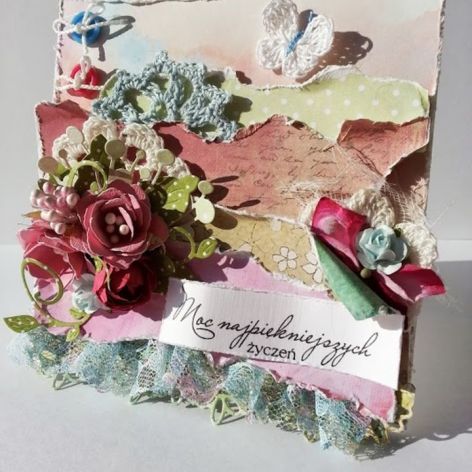 Kolorowa kartka z życzeniami na ślub, imieniny, urodziny