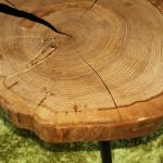 Stolik plaster drewna żywica dąb - 