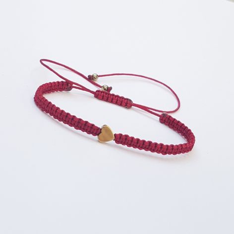 Bransoletka Boho Makrama Czerwona