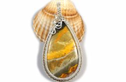 Jaspis Srebrny wisior z jaspisem trzmielim.