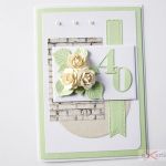 Kartka URODZINOWA zielono-beżowa - Zielono-beżowa kartka na urodziny