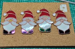 Gnomy choinkowe witrażowa zawieszka